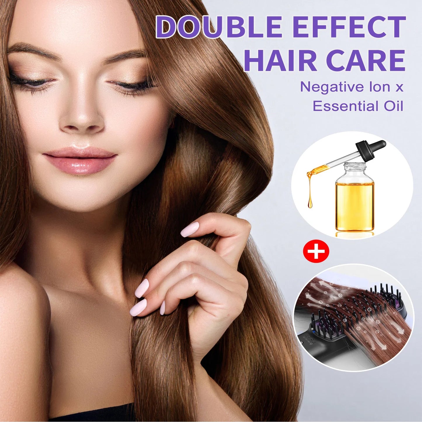 Hair Straightener Brush, Ionic Plus Steam Straightening Brush For Smooth,