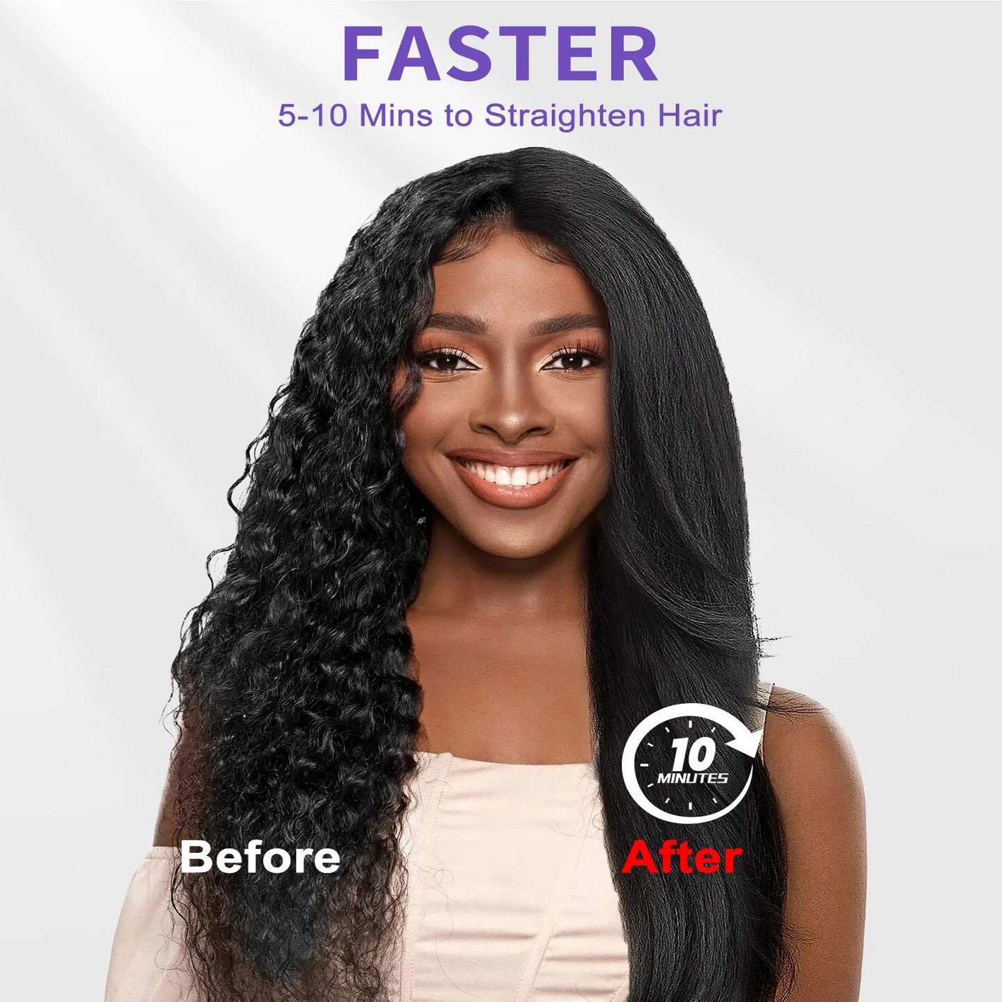 Hair Straightener Brush, Ionic Plus Steam Straightening Brush For Smooth,
